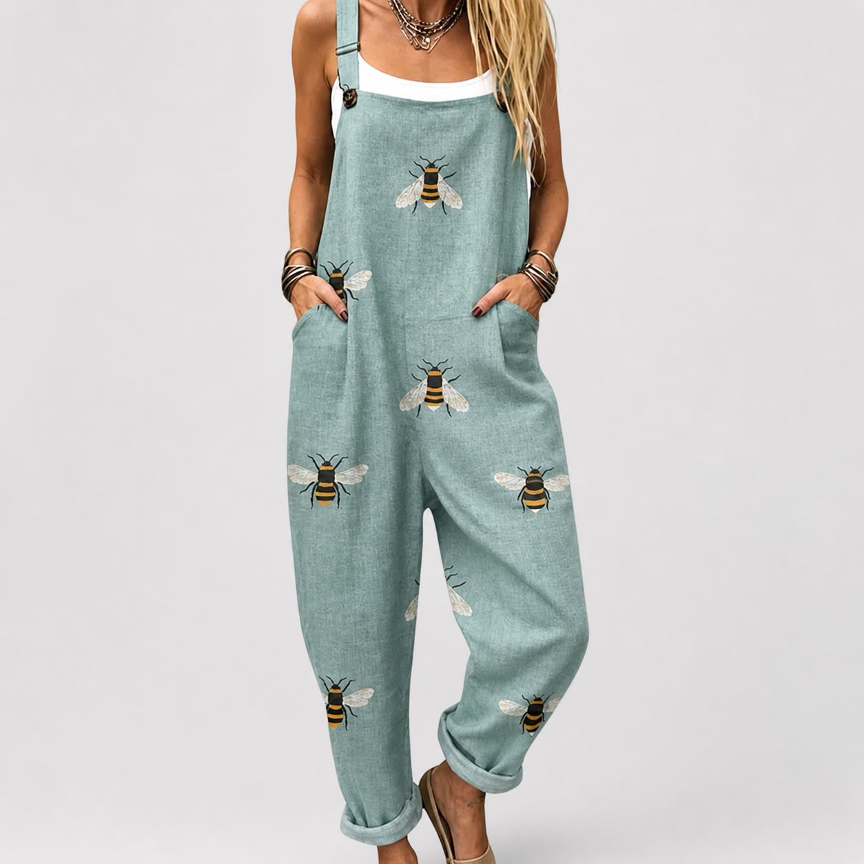 Marina | Blue White Nautical Floral Jumpsuit