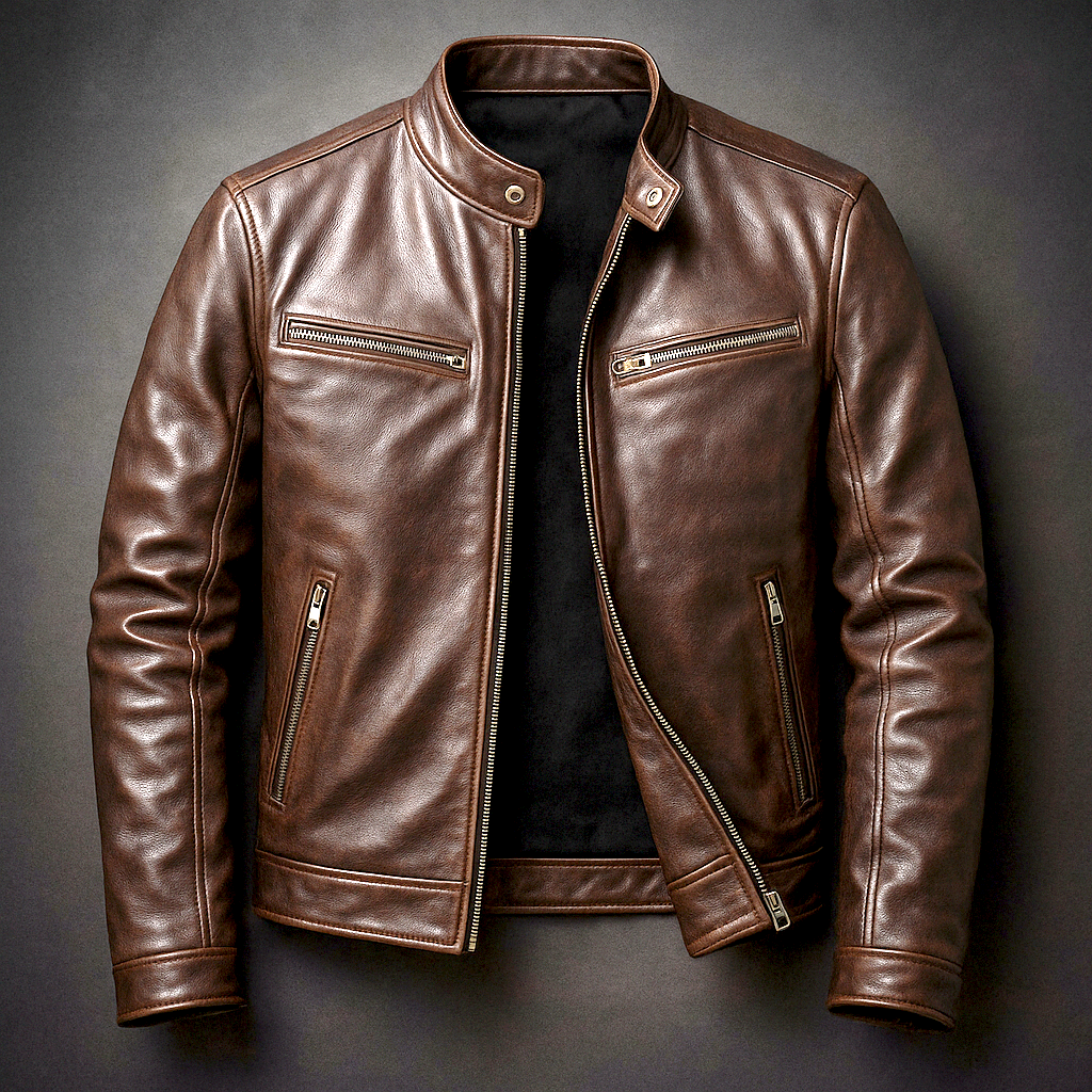 Chaqueta De Piel Vintage Para Hombre – Estilo Atemporal