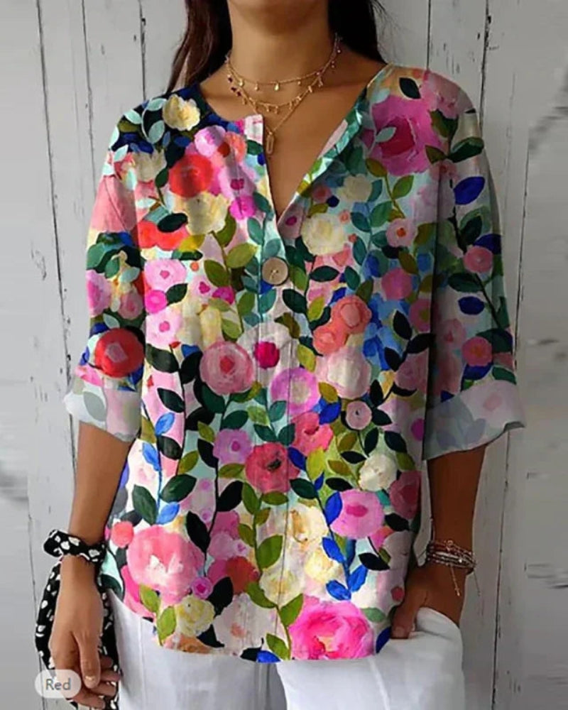 Blusa Vintage Floral para Mujer – Estilo Atemporal