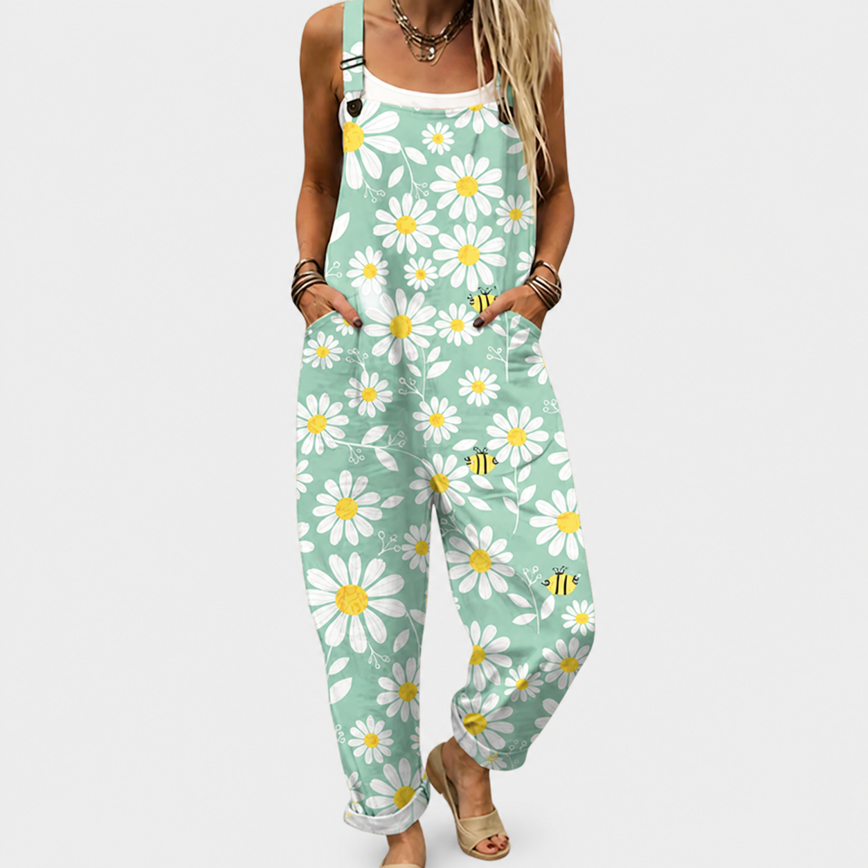 Lunares | Black White Polka Dot and Floral Jumpsuit