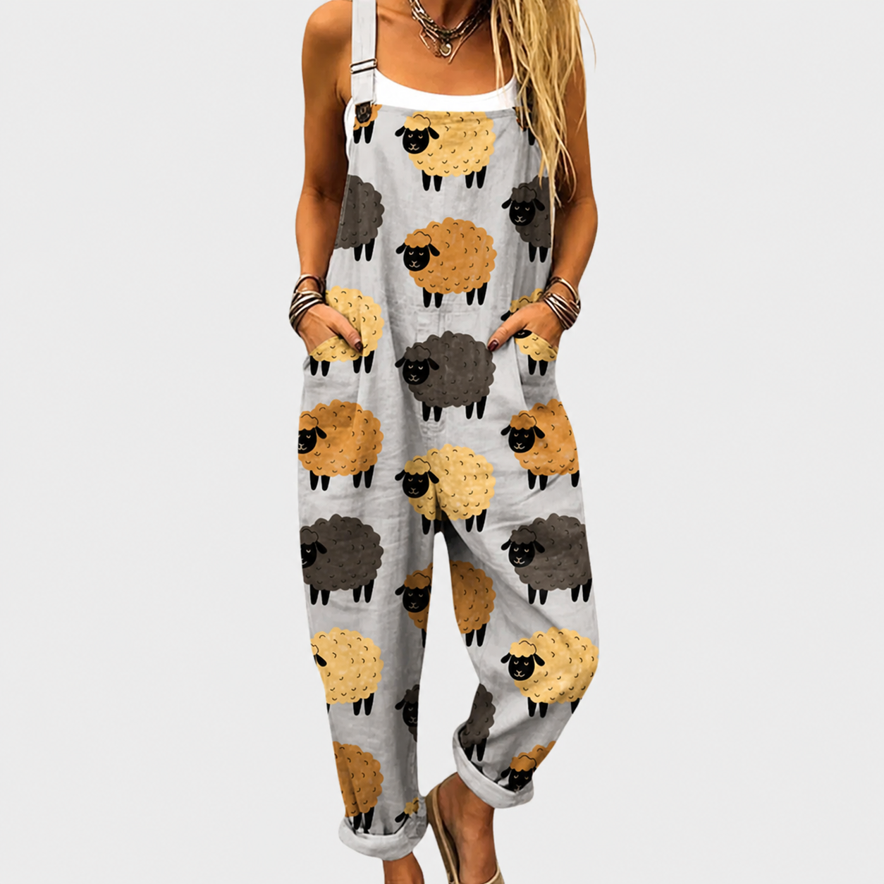 Nadia | Colorful Geometric Strap Jumpsuit