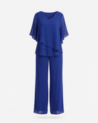 Conjunto Pantalón Pierna Ancha y Top Asimétrico