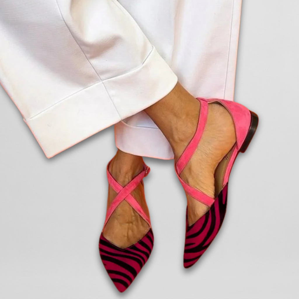Bailarinas De Verano Con Tacón Bajo Y Estampado Cebra
