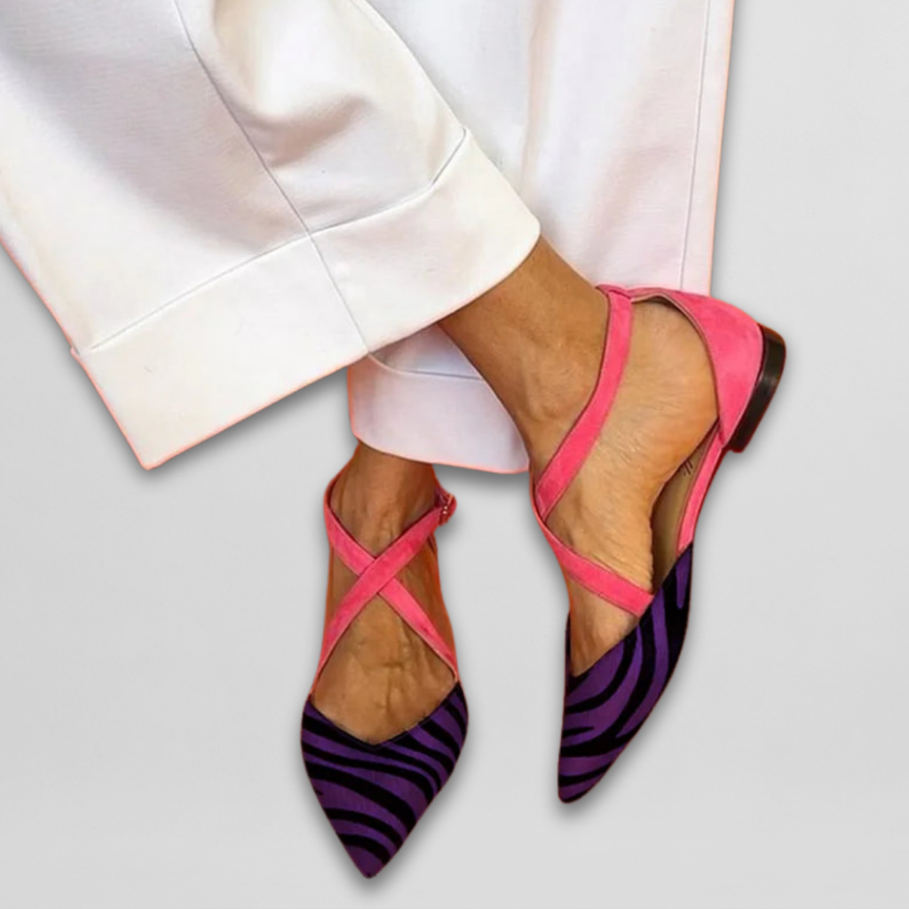 Bailarinas De Verano Con Tacón Bajo Y Estampado Cebra