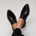 Zofia™ | Black Patchwork Loafer