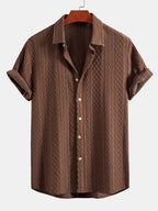 Conjunto Camisa Jacquard Geométrica y Pantalón de Lino