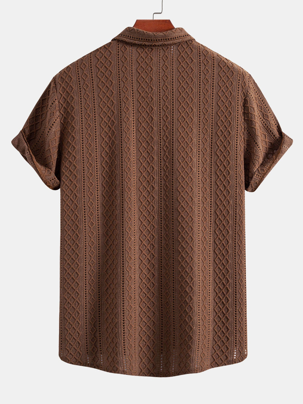 Conjunto Camisa Jacquard Geométrica y Pantalón de Lino