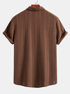 Conjunto Camisa Jacquard Geométrica y Pantalón de Lino