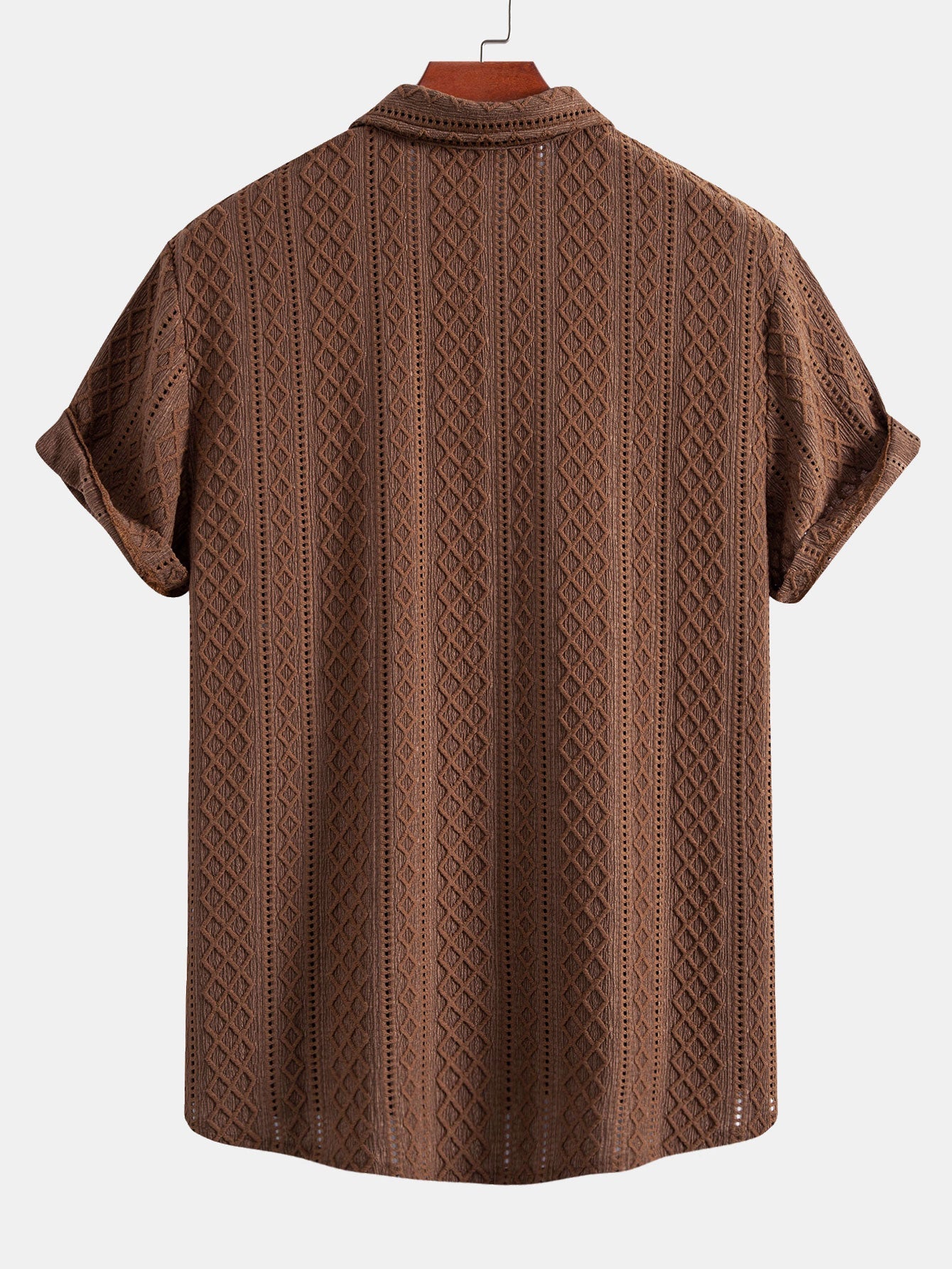 Conjunto Camisa Jacquard Geométrica y Pantalón de Lino