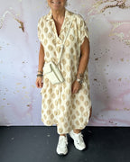 Legeres Frühlings-Midikleid mit Reverskragen