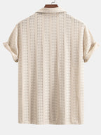 Conjunto Camisa Cubana Jacquard Floral y Pantalón Recto