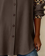 Camisa Casual de Leopardo de Algodón para Hombre