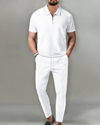 Conjunto Polo con Cremallera de 2 Piezas Elegante