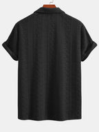 Conjunto Camisa Cubana Jacquard Floral y Pantalón Recto