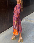 Vestido Midi Verano Elegante Con Corte Fluido