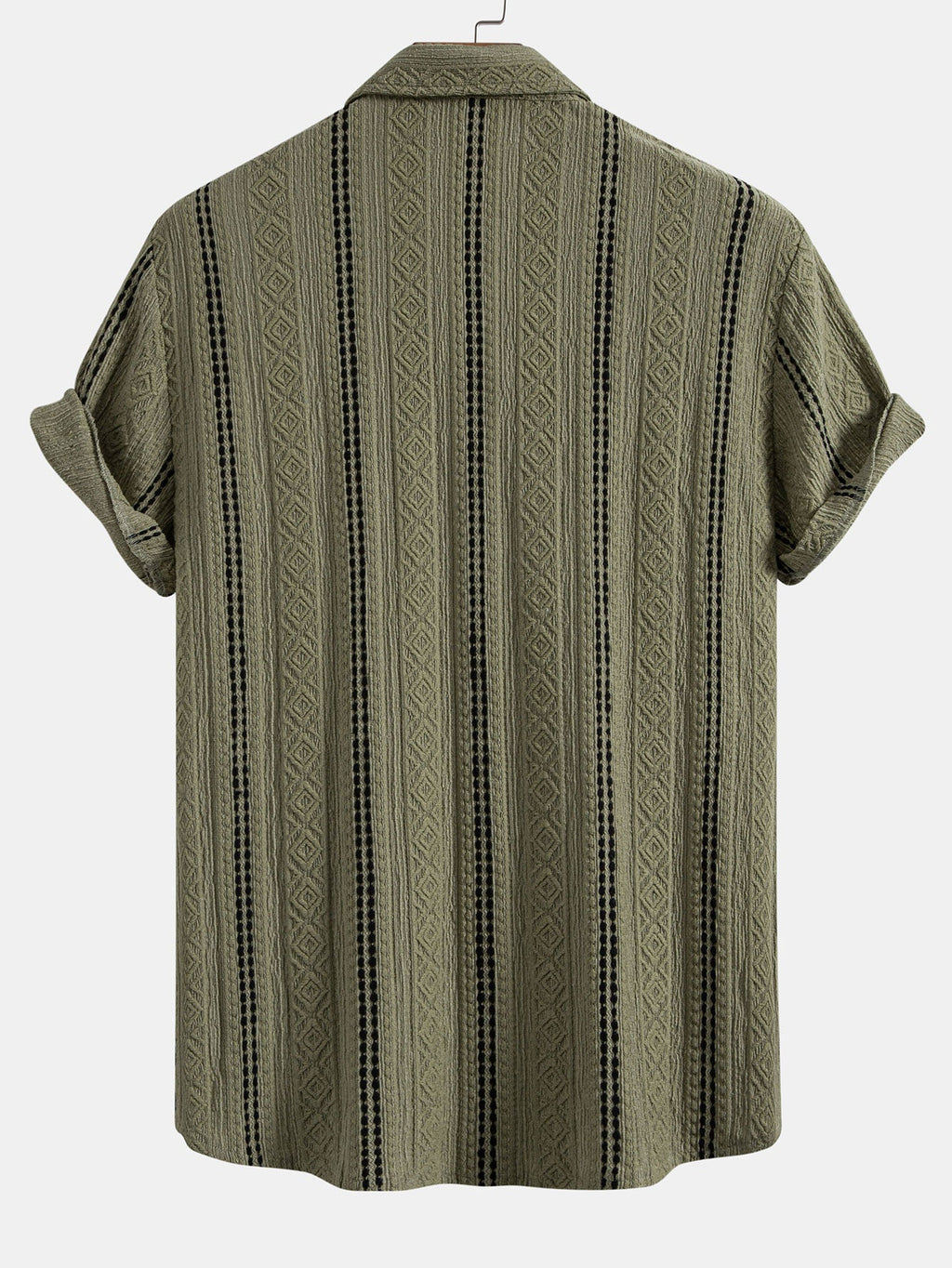 Conjunto Camisa Jacquard a Rayas y Pantalón Recto