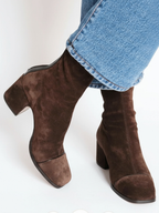 Botas De Tacón Bajo De Ante – Comodidad Diaria