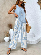 Conjunto Verano Elegante Mujer con Blusa y Pantalón
