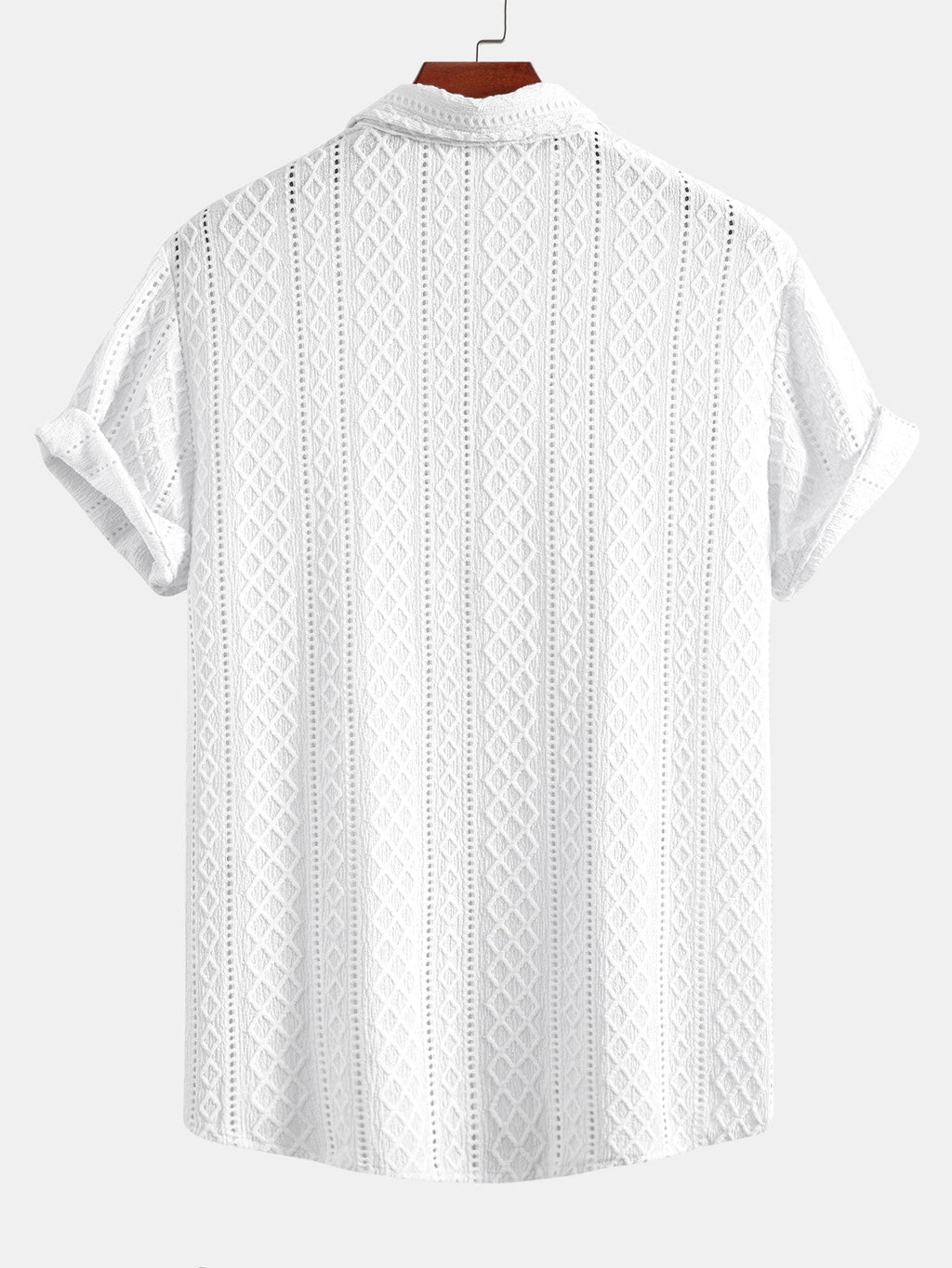 Conjunto Camisa Jacquard Geométrica y Pantalón de Lino