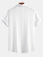 Conjunto Camisa Jacquard Geométrica y Pantalón de Lino