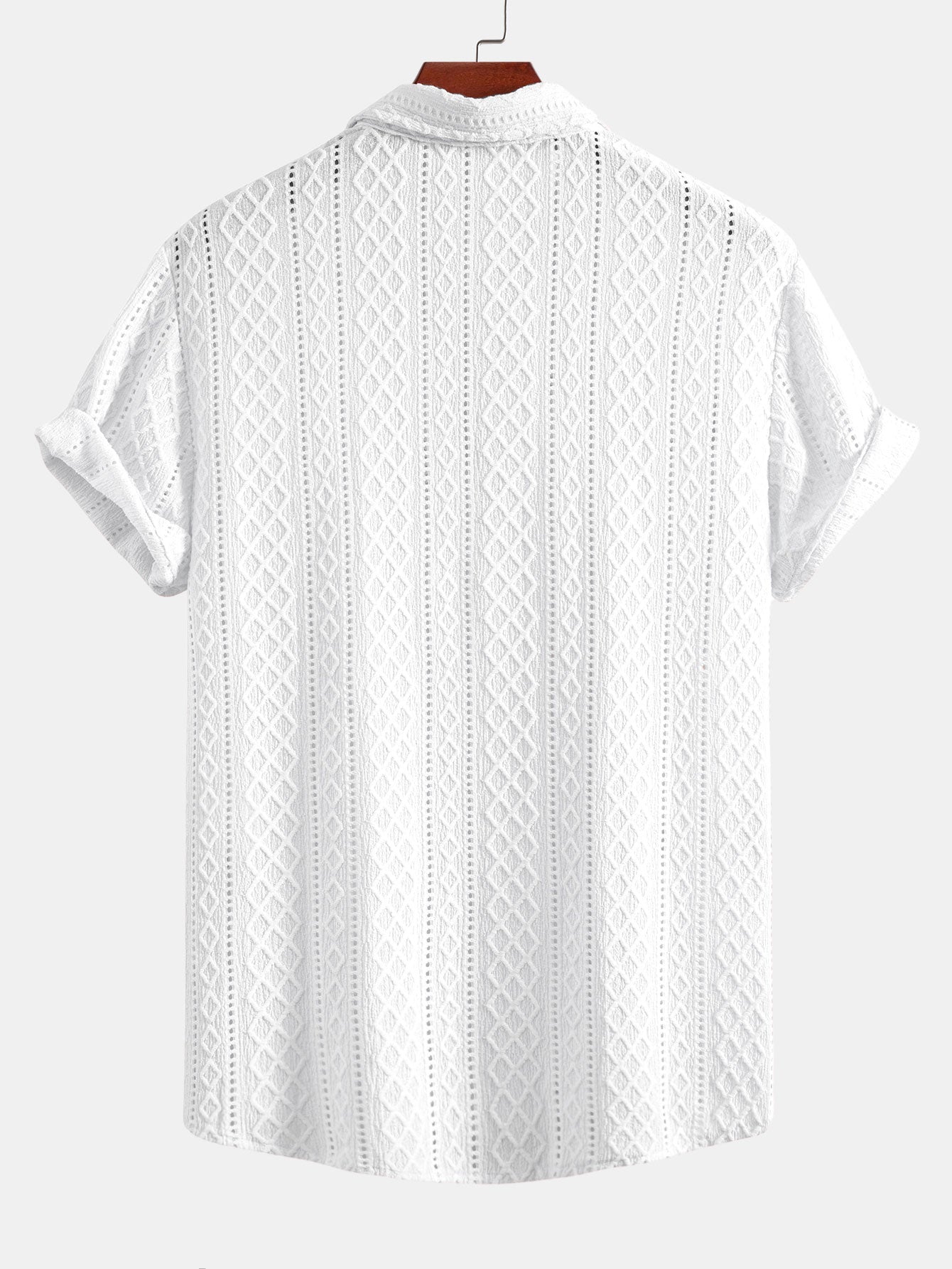 Conjunto Camisa Jacquard Geométrica y Pantalón de Lino