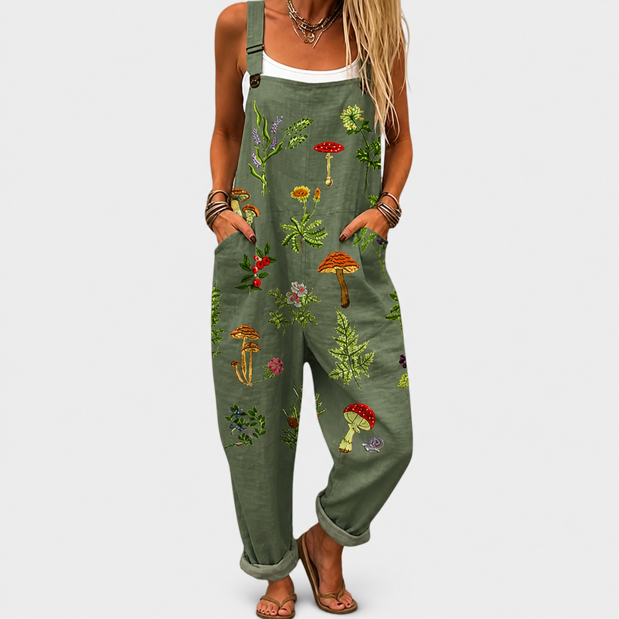 Rosalia | Pink White Floral Strap Jumpsuit