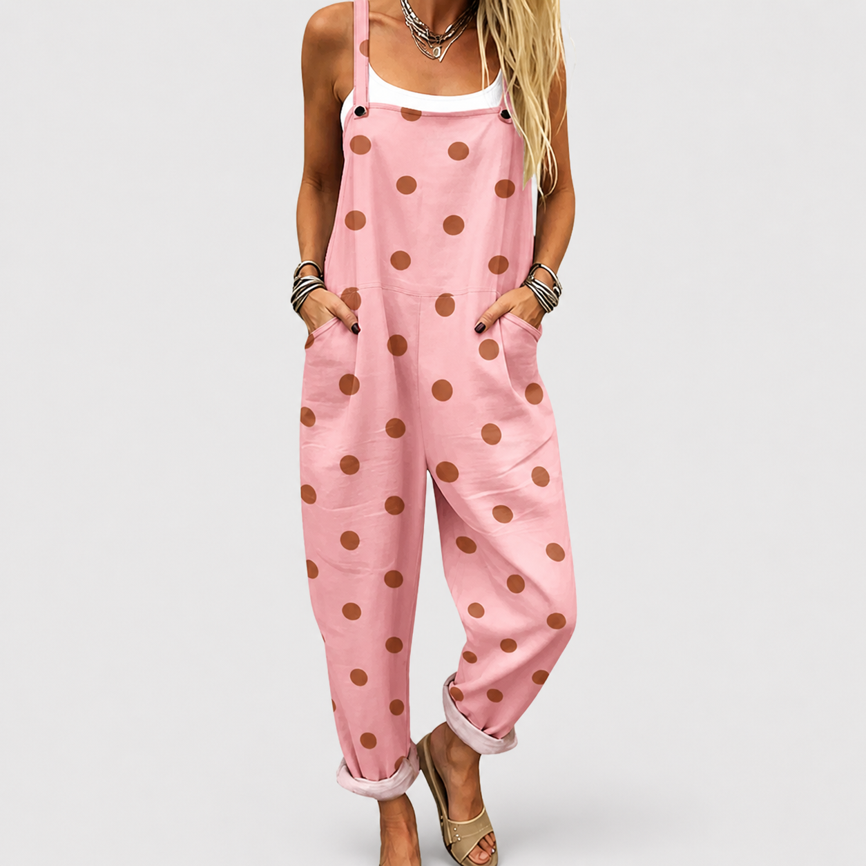 Amparo | Flowing Solid Strap Jumpsuit