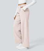 Pantalón Elegante Pierna Ancha De Tiro Alto Mujer