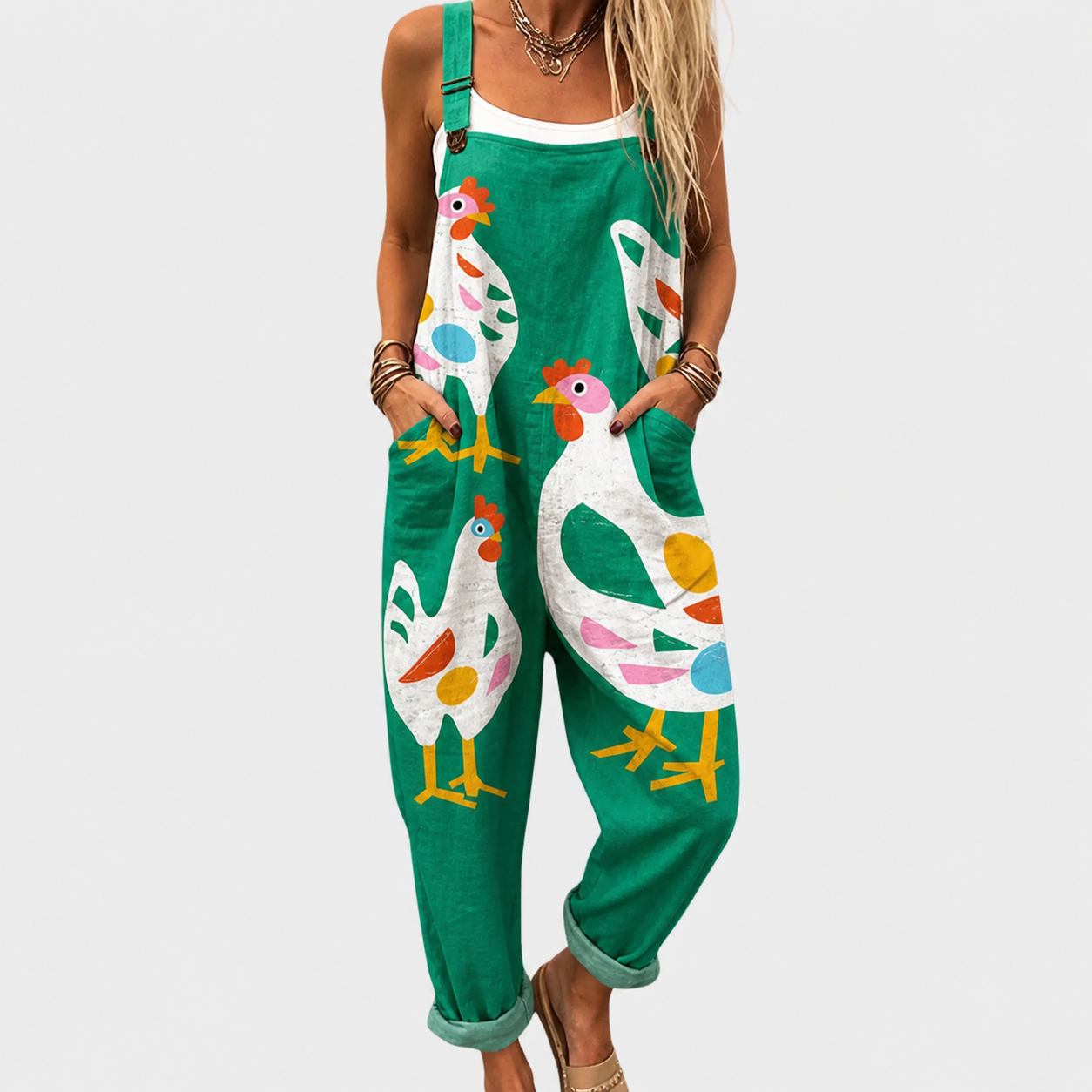 Mediterránea | Blue and Pink Floral Strap Jumpsuit