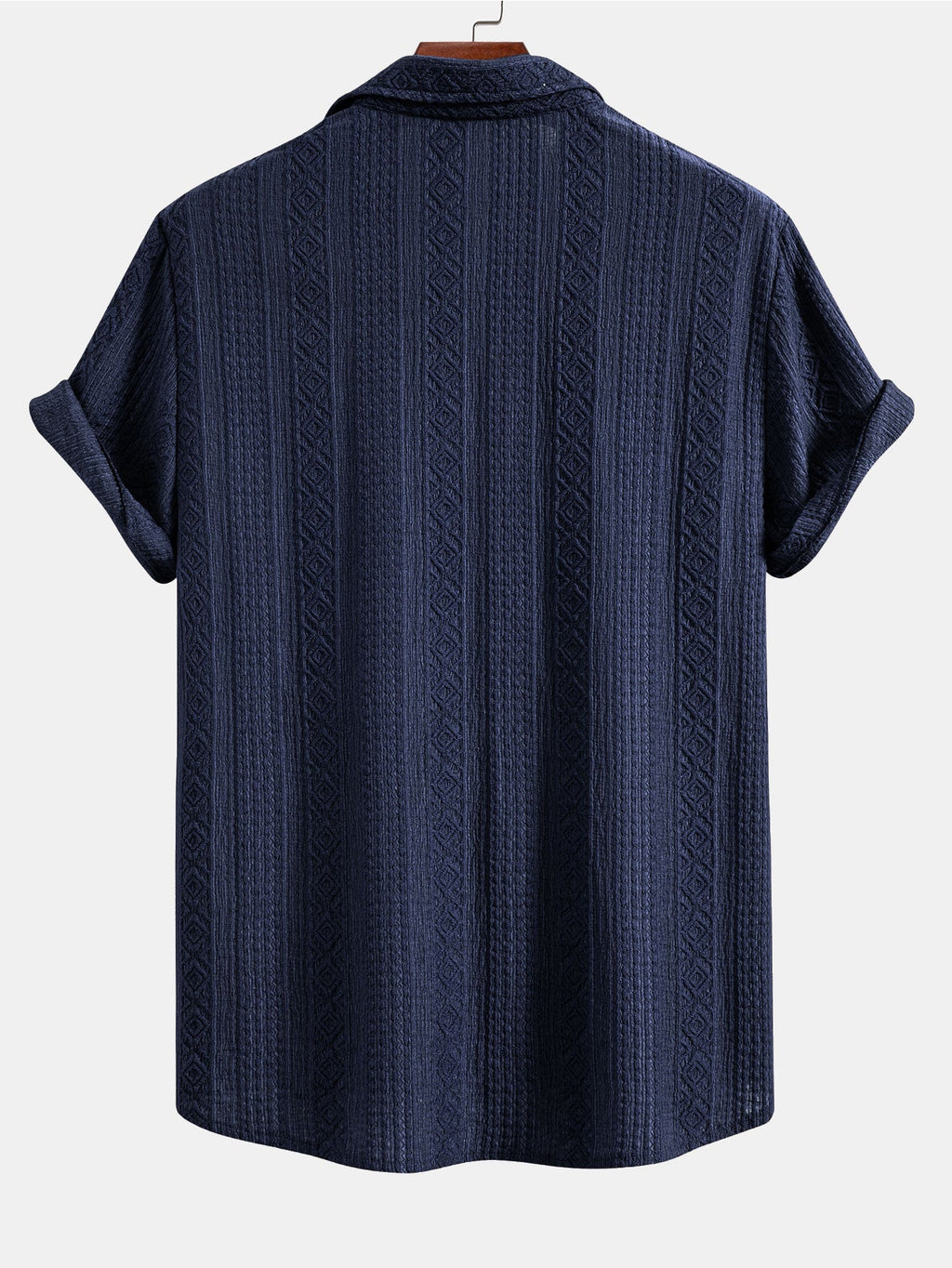 Conjunto Camisa Jacquard Geométrica y Pantalón Recto