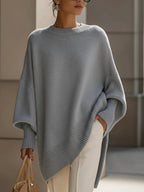 Jersey Oversize Largo de Punto Suave para Mujer