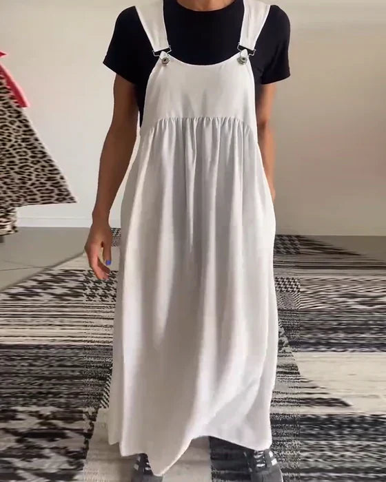 Vestido Casual con Tirantes Lisos Ajustables