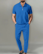 Conjunto Polo con Cremallera de 2 Piezas Elegante