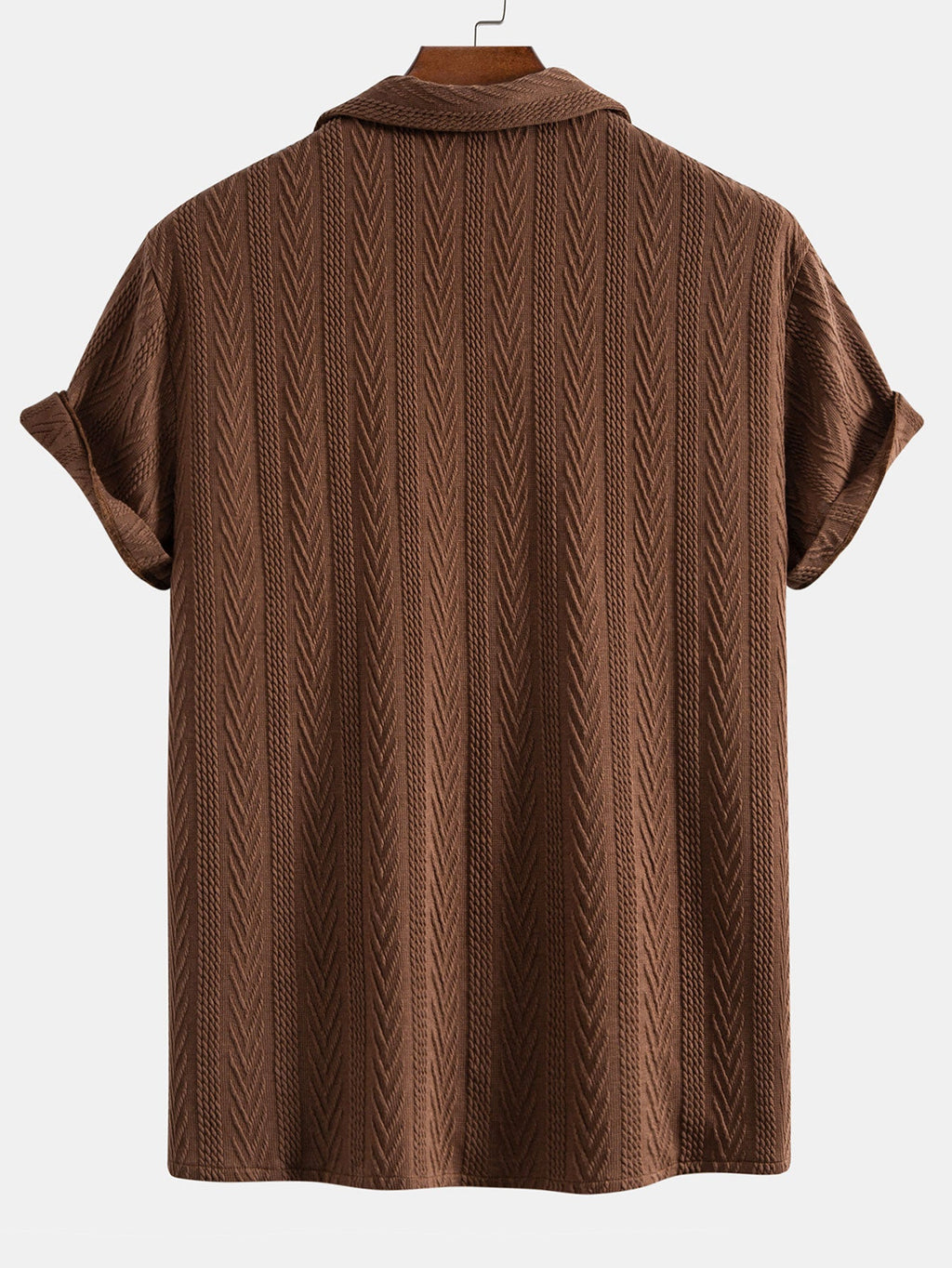 Conjunto Camisa Cubana Jacquard y Pantalón Recto Casual