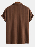 Conjunto Camisa Cubana Jacquard y Pantalón Recto Casual