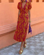 Vestido De Verano Elegante De Mujer Con Corte Fluido