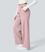 Pantalón Elegante Pierna Ancha De Tiro Alto Mujer