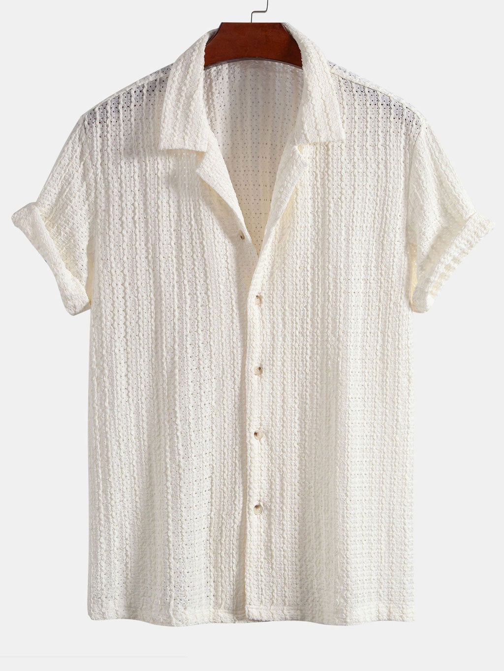 Conjunto Camisa Cubana Jacquard y Pantalón Recto de Lino