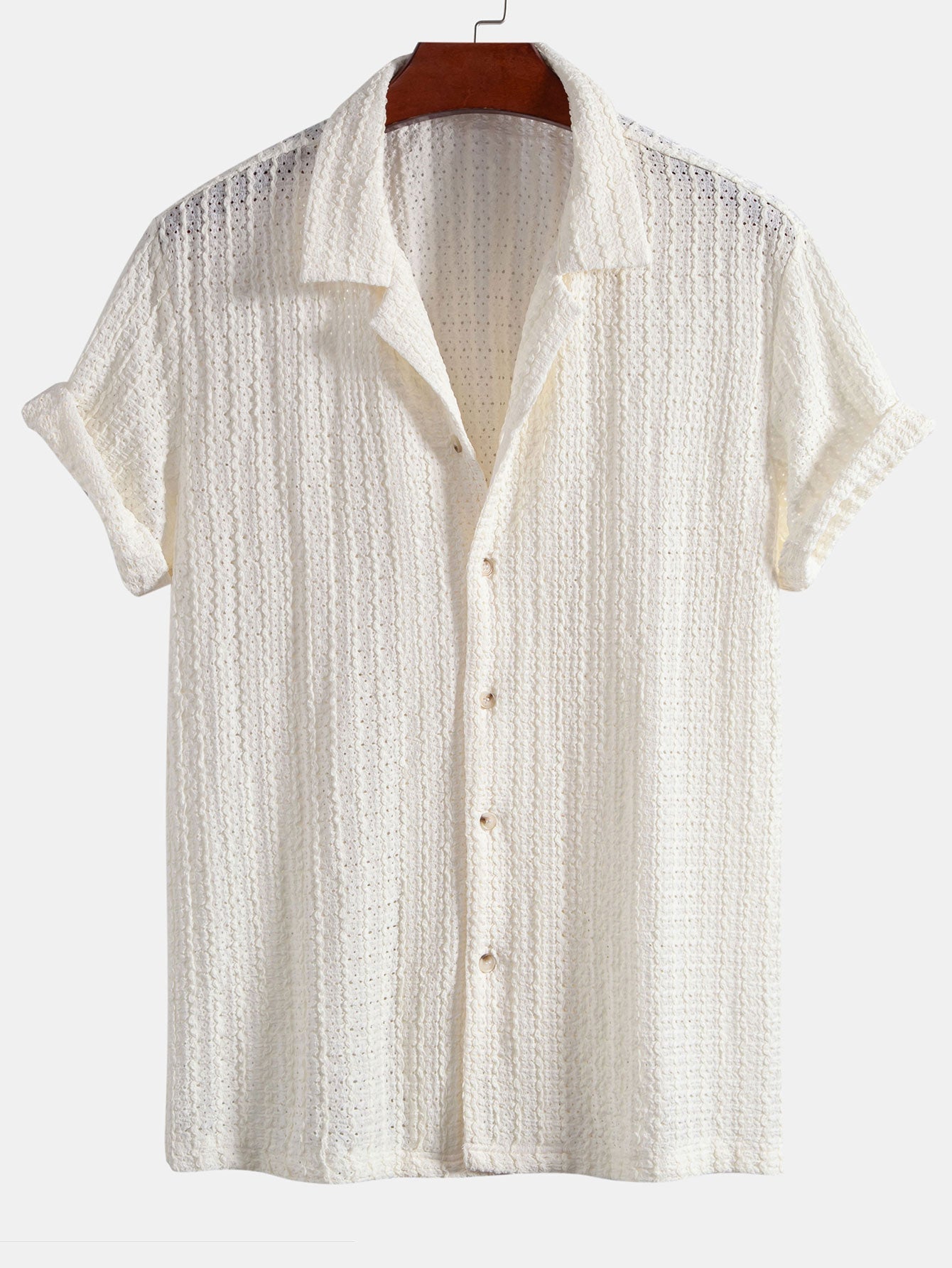 Conjunto Camisa Cubana Jacquard y Pantalón Recto de Lino