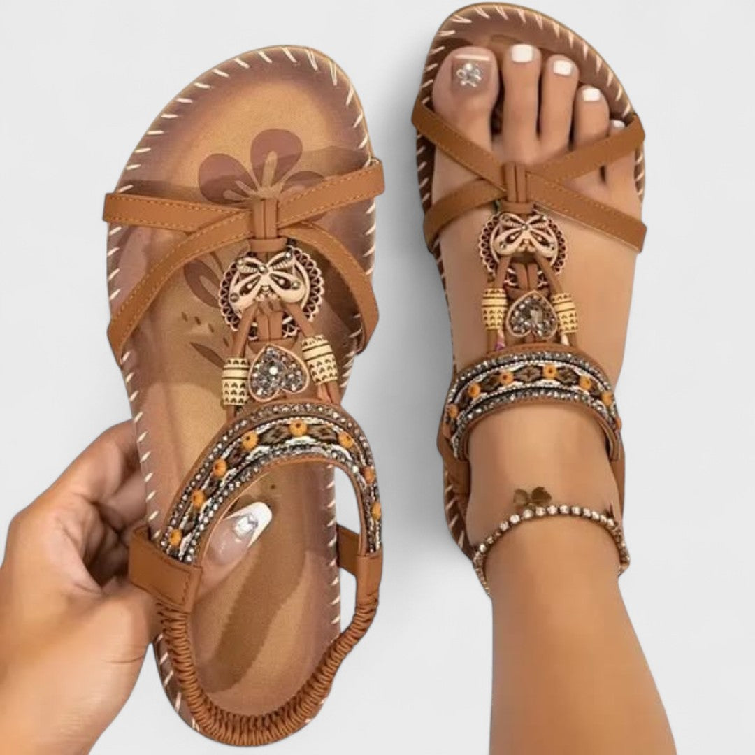 Orthopädische Damensandale Comfort+ mit rutschfester Sohle