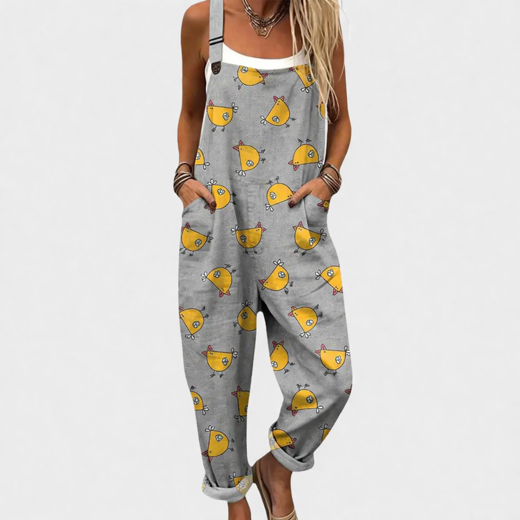 Caribe | Green and Gray Two-Tone Tropical Jumpsuit