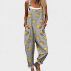 Caribe | Green and Gray Two-Tone Tropical Jumpsuit