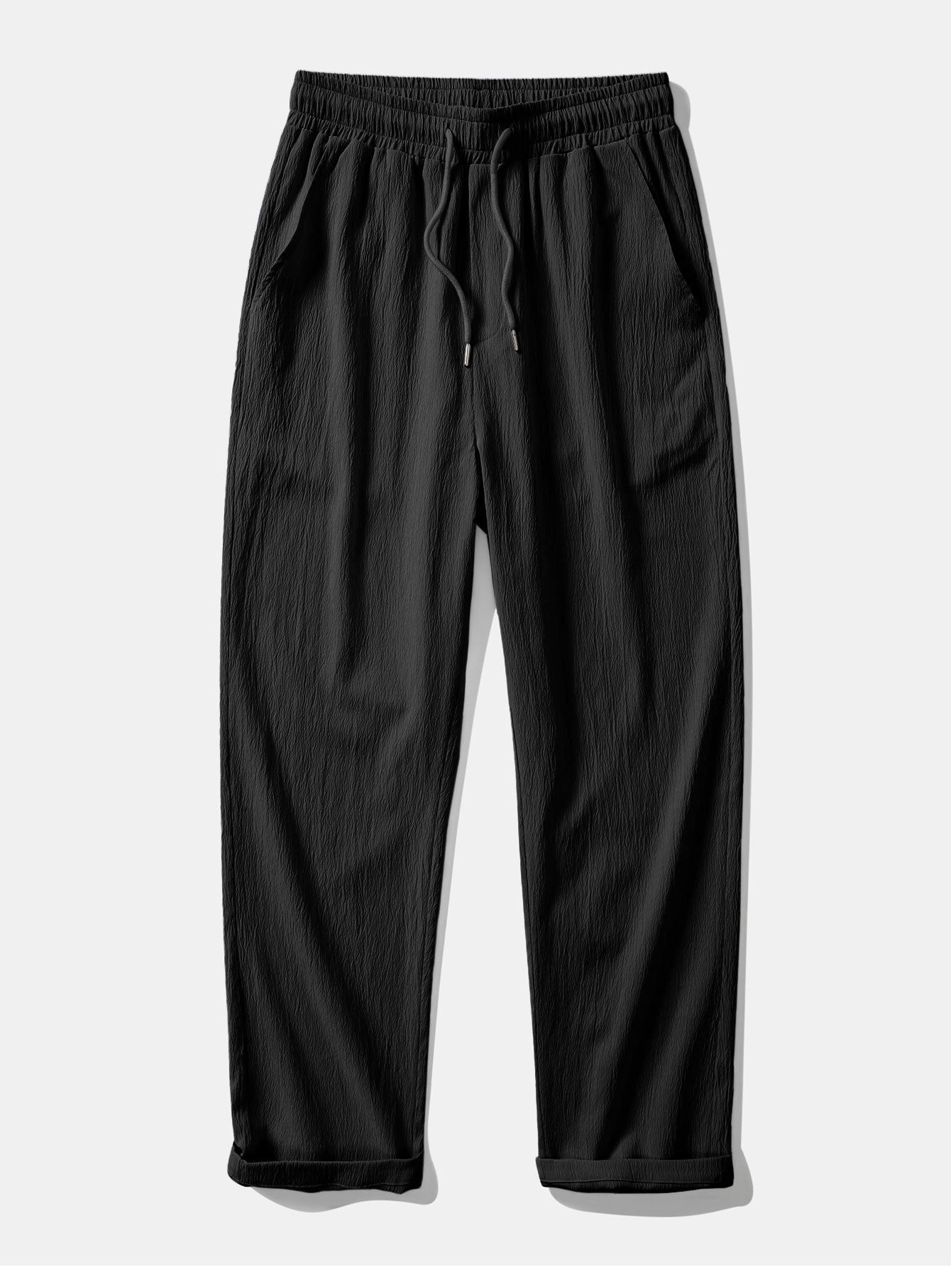 Conjunto Camisa Cubana Jacquard y Pantalón Recto Arrugado