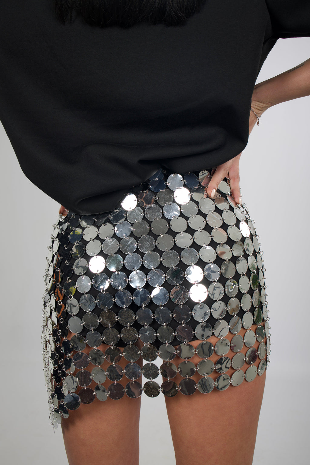 Falda Mini De Lentejuelas Espejo Estilo Ibiza