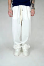 Pantalón Jogger Elegante Blanco Fit Oversize Hombre