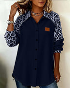 Camisa Casual de Leopardo de Algodón para Hombre