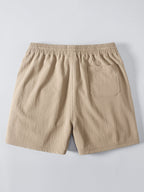 Conjunto Polo Crochet Rayas y Shorts Texturizados