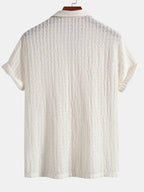 Conjunto Camisa Cubana Jacquard y Pantalón Recto de Lino