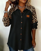 Camisa Casual de Leopardo de Algodón para Hombre