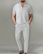 Conjunto Polo con Cremallera de 2 Piezas Elegante